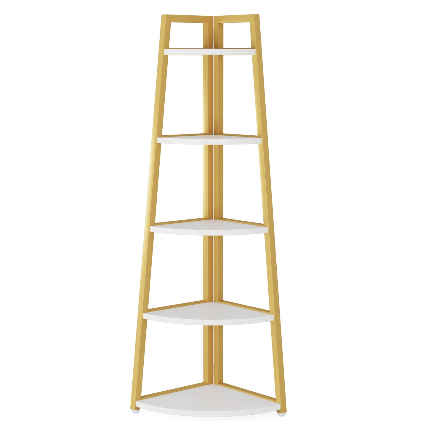 Tribesigns 5 Tier Corner Wood Bookshelf Organizer For Home