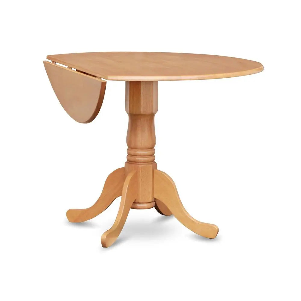 Modern Round Pedestal Dining Table With Four Wooden Chair Set