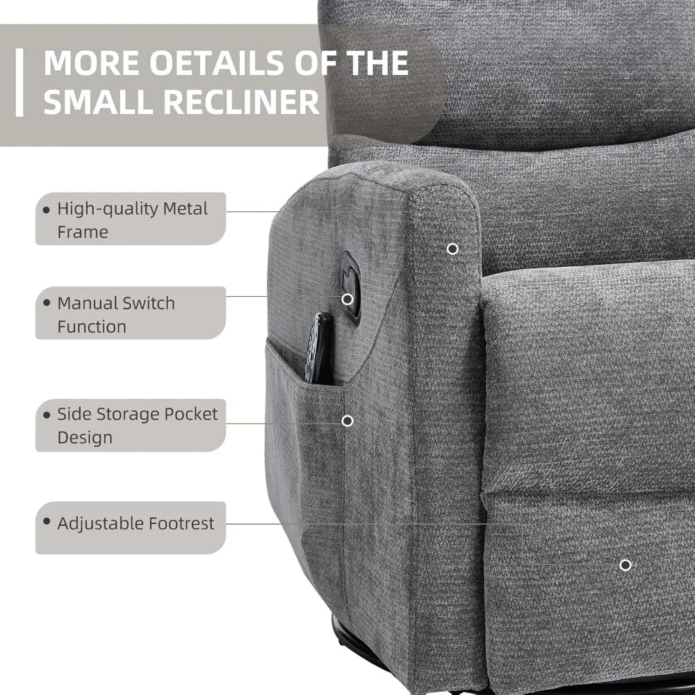 360° Swivel Rocker Recliner with Heat & Vibration Massage, Glider Rocking Chair for Adults, Compact Recliner for, Customized