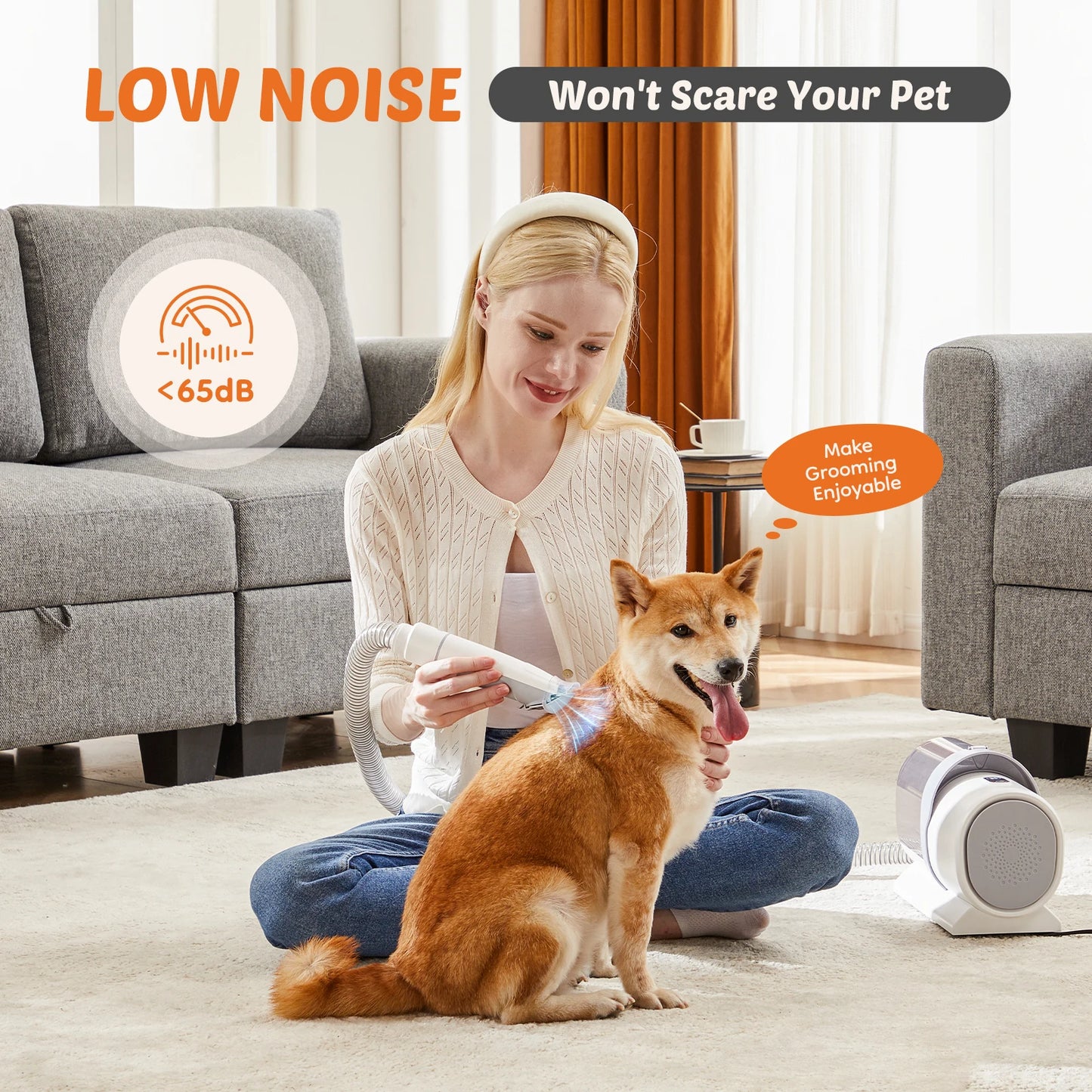 Professional Pet Grooming Vacuum Kit With Cordless Clippers For Pets