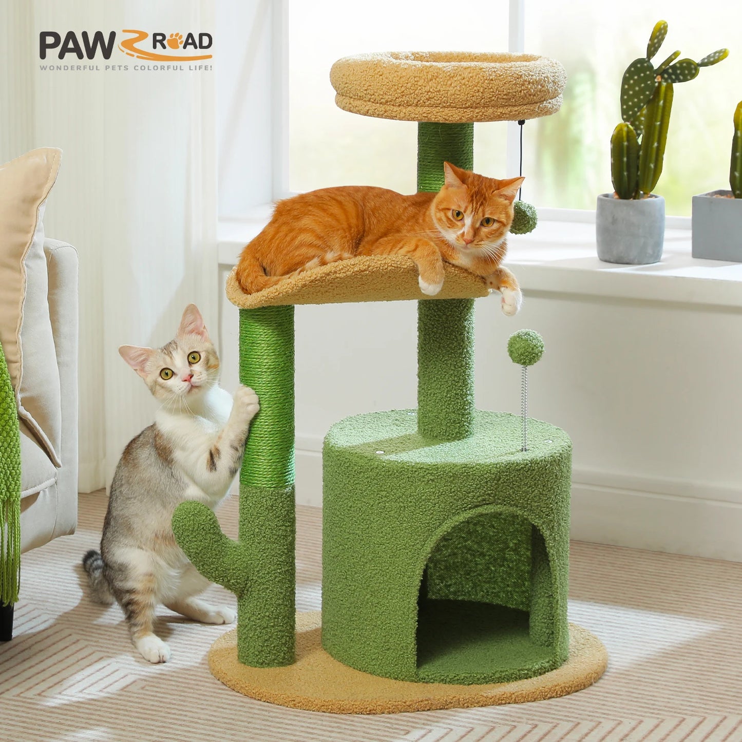 PEQULTI Flower Cat Tree for Indoor Cats With Plush Perches