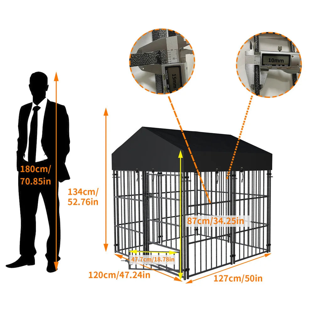 Borwart Heavy Duty Large Dog Kennel Welded Metal Playpen