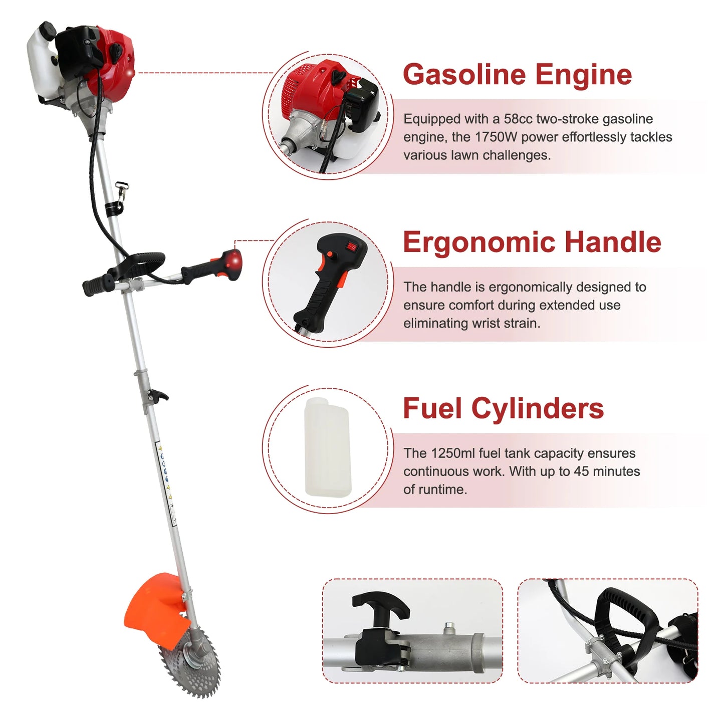 Gas Powered Weed Wacker 4-In-1 Attachment Kit Pro Heavy-Duty