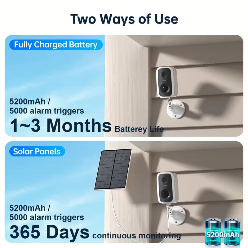 5MP Solar Wireless Security Camera AI Motion Two Way Audio