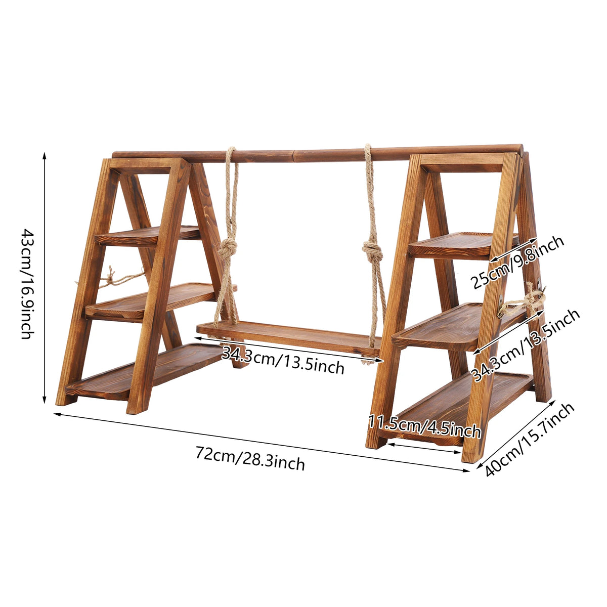Three Tier Wooden Dessert Display Stand for Weddings and Parties