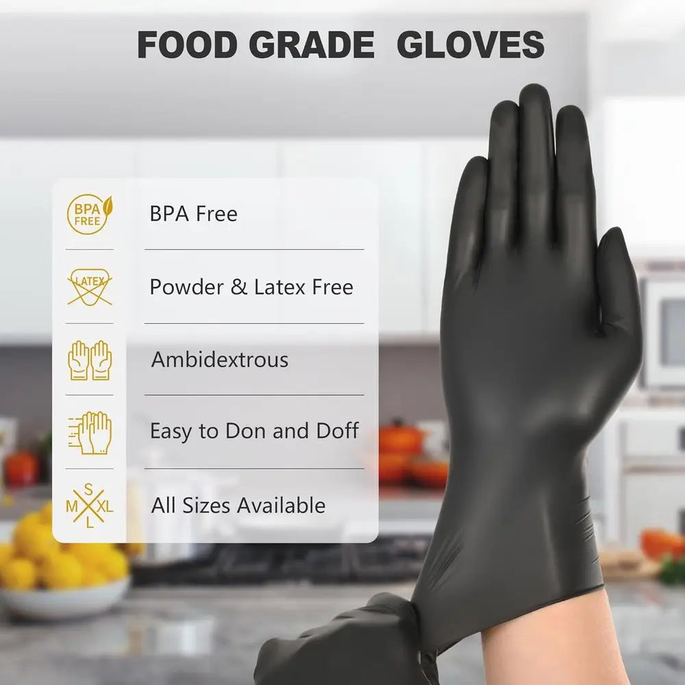 Disposable Latex Gloves Free & Powder Free, Ideal for Cleaning, Cooking, Food Prep