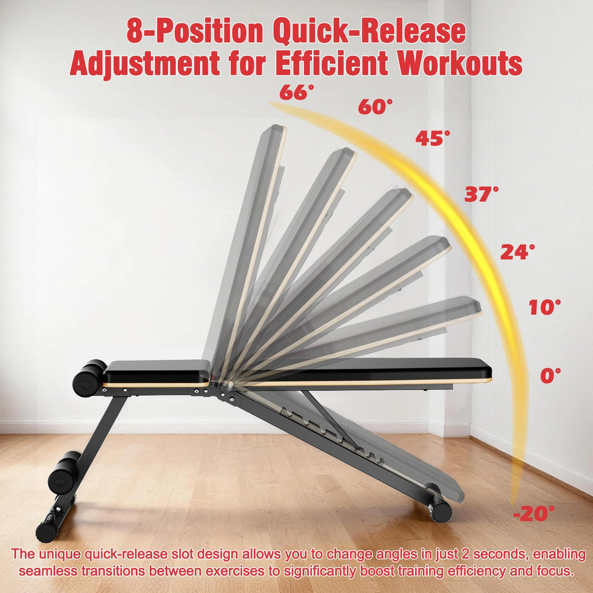 Foldable Dumbbell Bench Multifunctional Full Body Workout Home Gym Adjustable Weight Bench with 660 lbs Capacity for Chest Shoulder Arm & Muscle Training