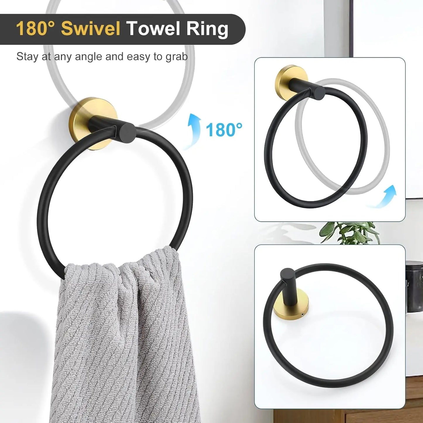 Stainless Steel Bathroom Hardware Set Wall Mounted