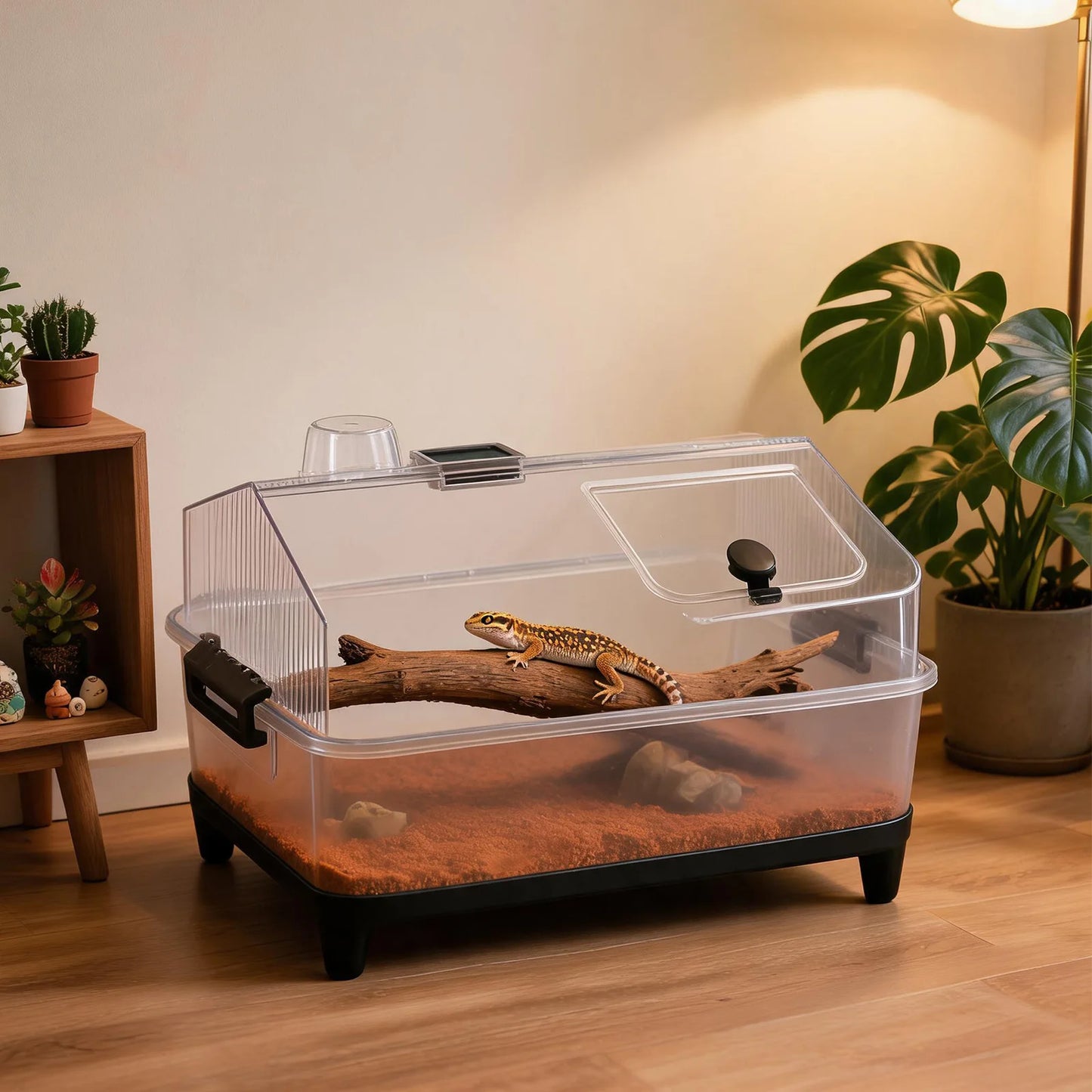 HiMiss Reptile Terrarium Kit With Acrylic Tank And Heating Pad