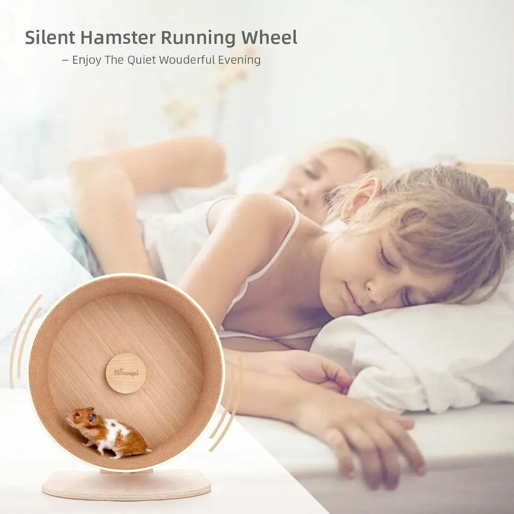 Silent Hamster Running Wheel for Hamsters Gerbil Mice and Other Similar-Sized Small Pets (L)