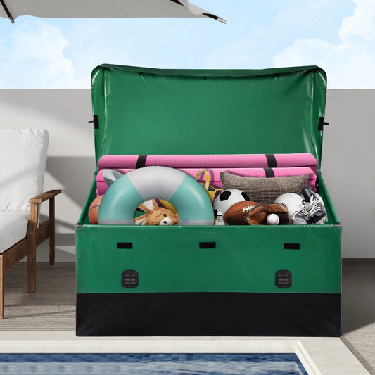Outdoor Storage Box With Waterproof PE Tarpaulin And Durable Frame
