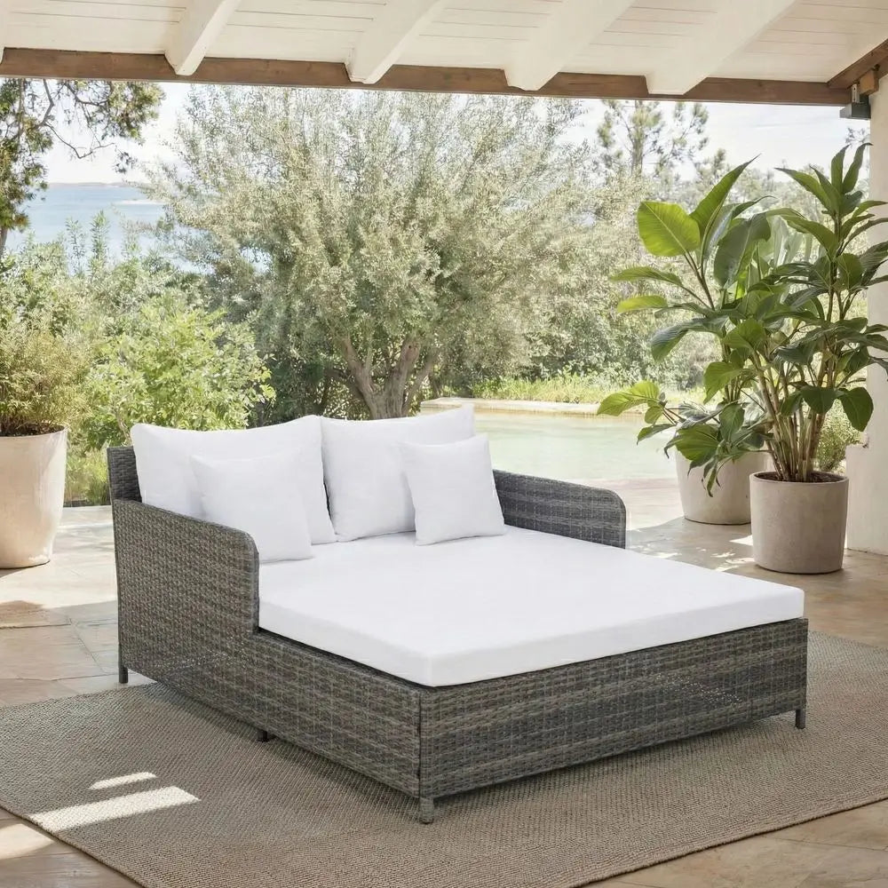 Outdoor Collection Cadeo Grey Brown White Cushion Daybed PAT7500C