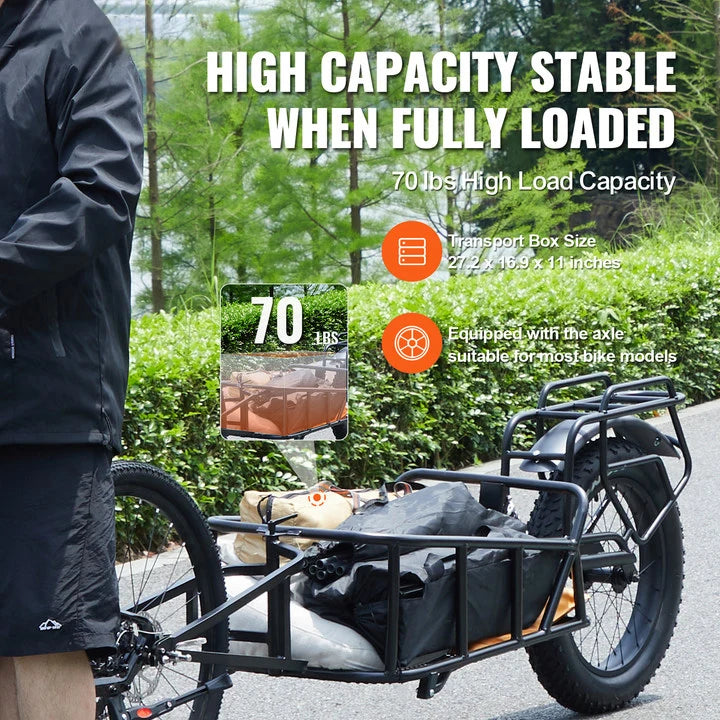 SucceBuy Heavy Duty Bike Cargo Trailer Featuring Rear Axle Mount