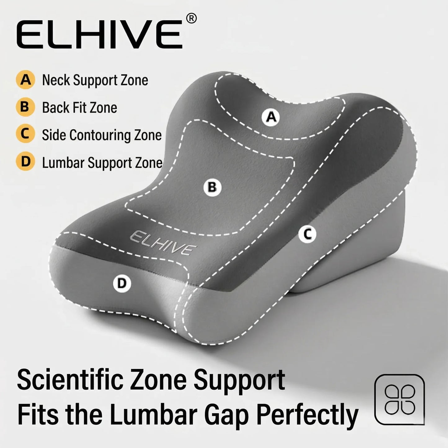 Adjustable Bed Wedge Pillow Memory Foam Backrest for Sitting up in Bed, Large Ergonomic Back Neck Lumbar Support Pillow for Reading Relaxing Gaming, 2-Piece Split Design, Non-Slip Base
