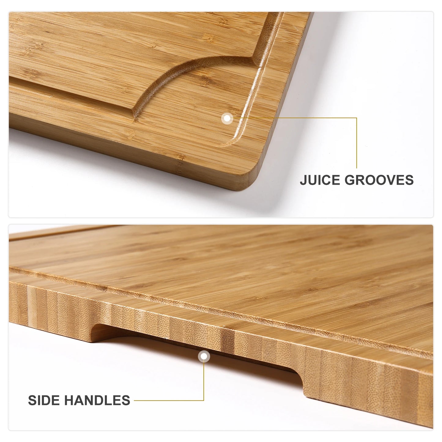 Studyset Bamboo Cutting Board With Handle And Juice Groove