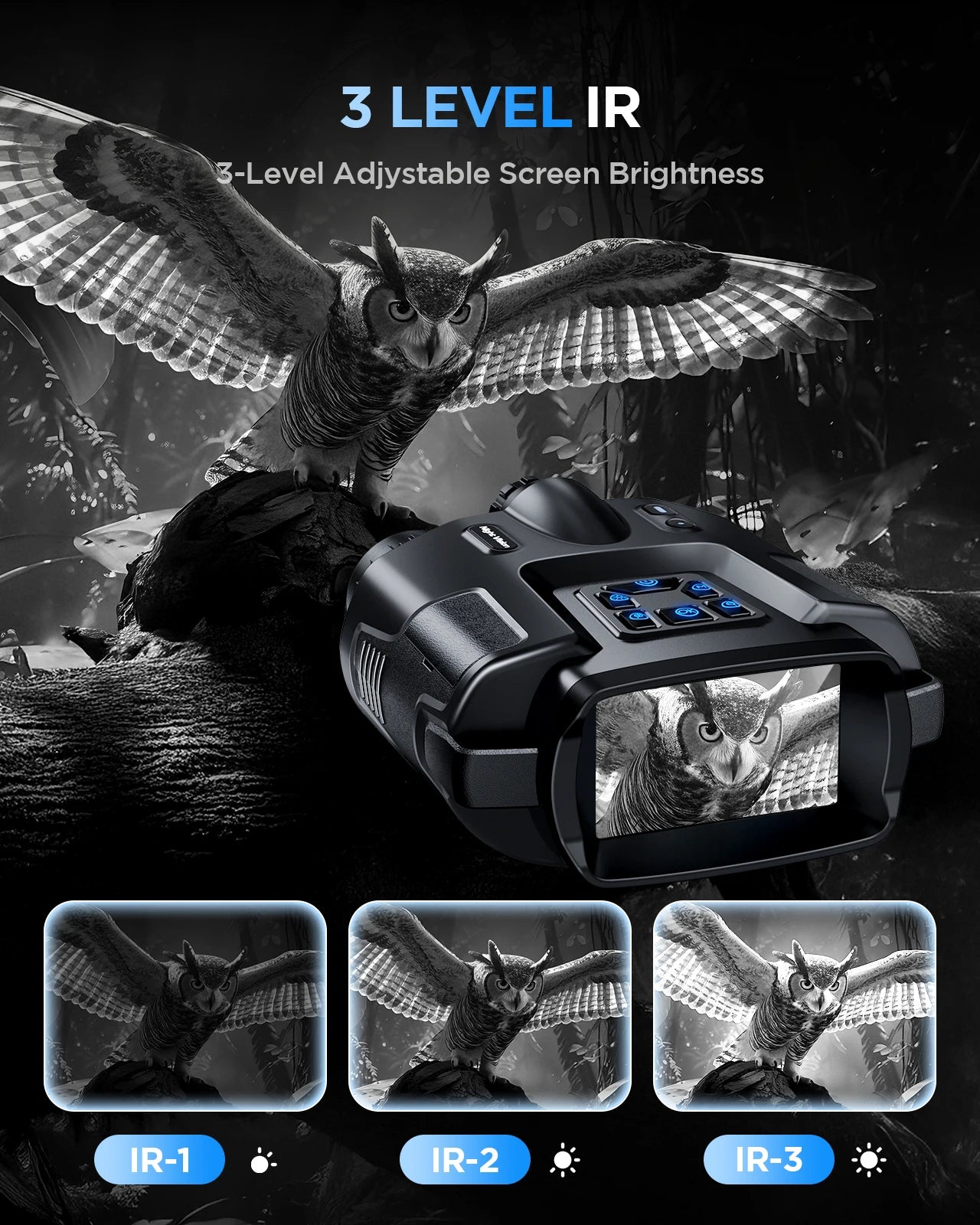 Letcmoi 4K Night Vision Binoculars With Tactical Light For Hunting