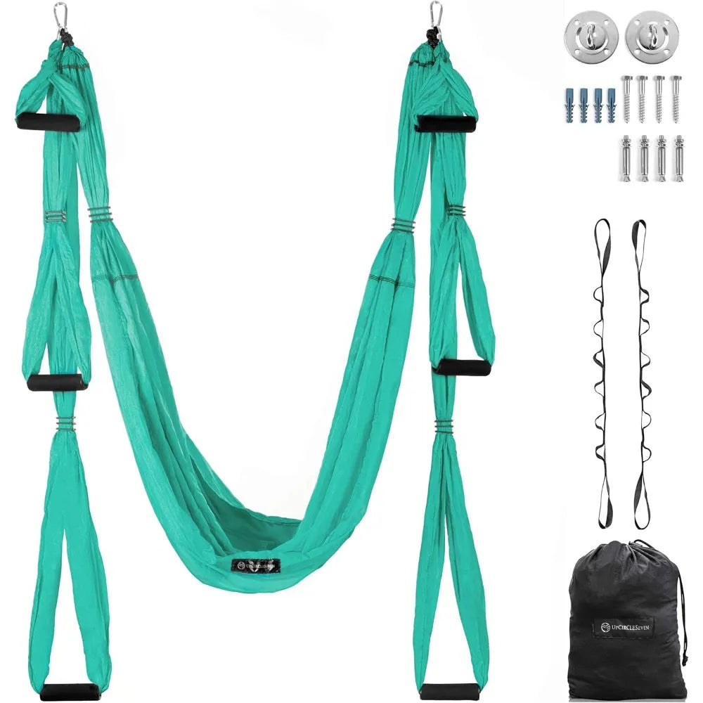 UpCircleSeven Aerial Yoga Swing With Padded Handles And Ceiling Mount