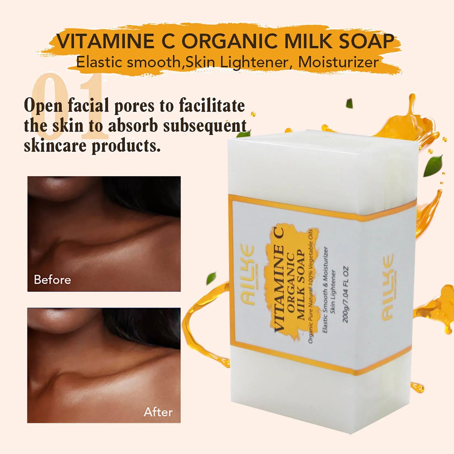 Kyliefit Organic Milk Soap Vitamin C Anti Aging Cleanser