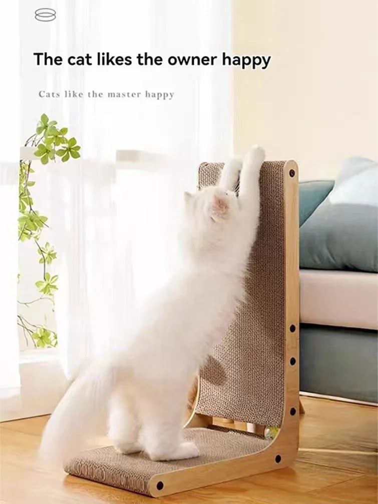 L Shape Cardboard Indoor Cat Scratching Post For Feline Pets