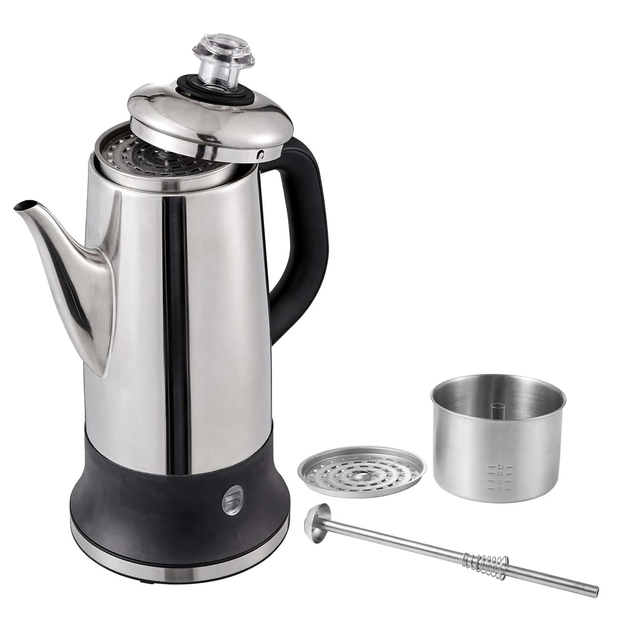 SucceBuy Electric Stainless Steel Coffee Percolator With Keep Warm Feature