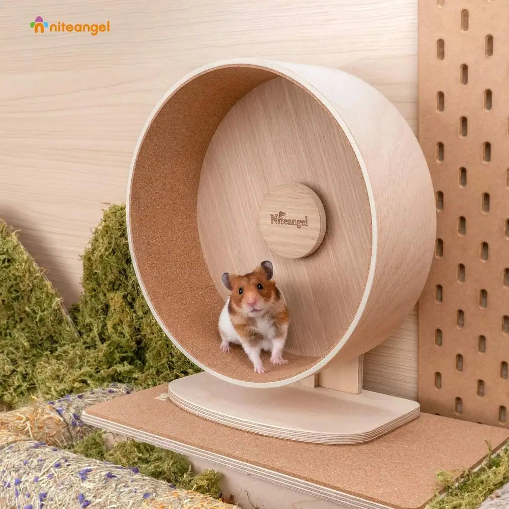 Silent Hamster Running Wheel for Hamsters Gerbil Mice and Other Similar-Sized Small Pets (L)