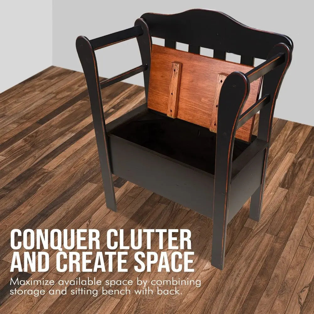 Classics Bench with Storage Small Wooden Storage Bench for Entryway, Hallway, Mudroom, Farmhouse, Bedroom, amp Living Room, Ami