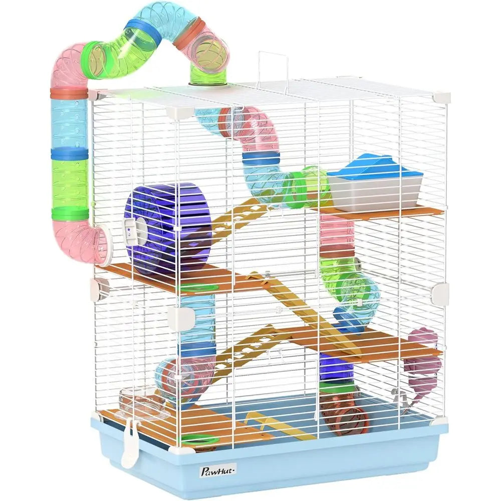 Five Tier Hamster Cage With Tubes Tunnels And Carry Handle