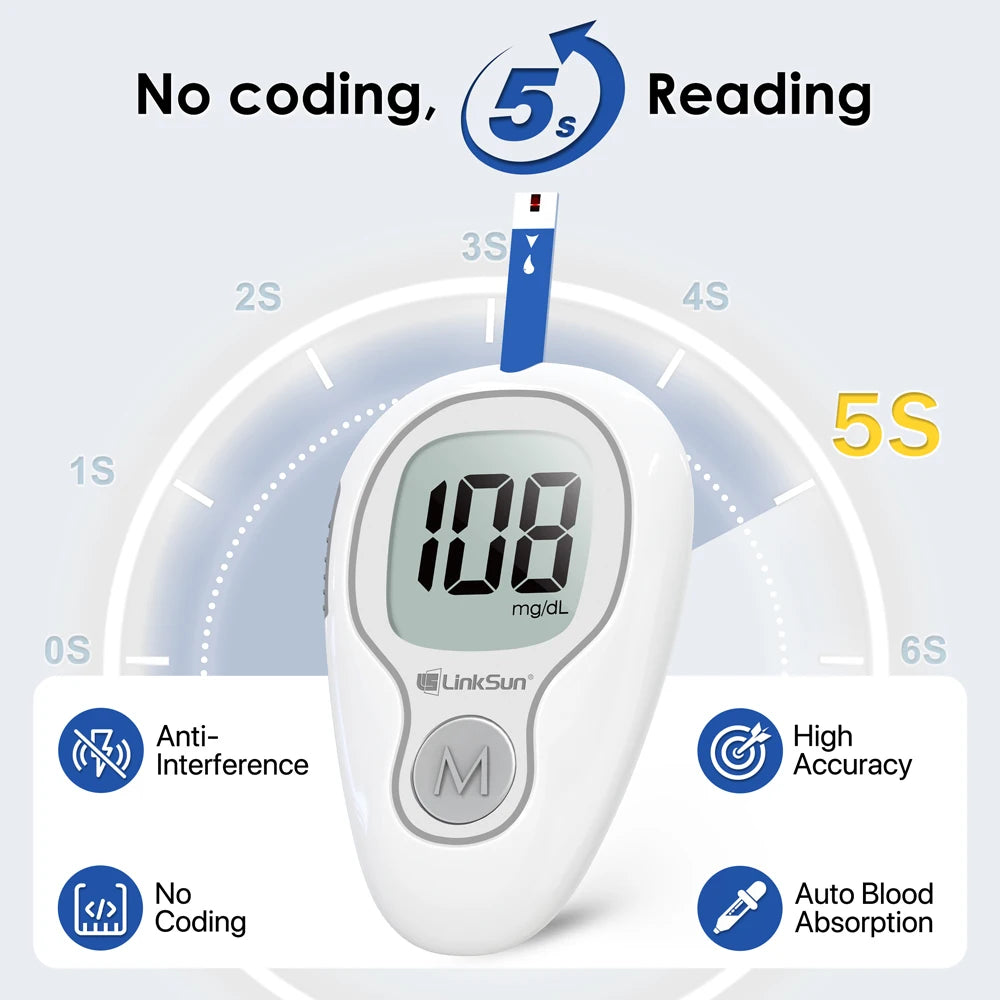 Linksun Blood Glucose Monitor G-425-1 With Lancing Device