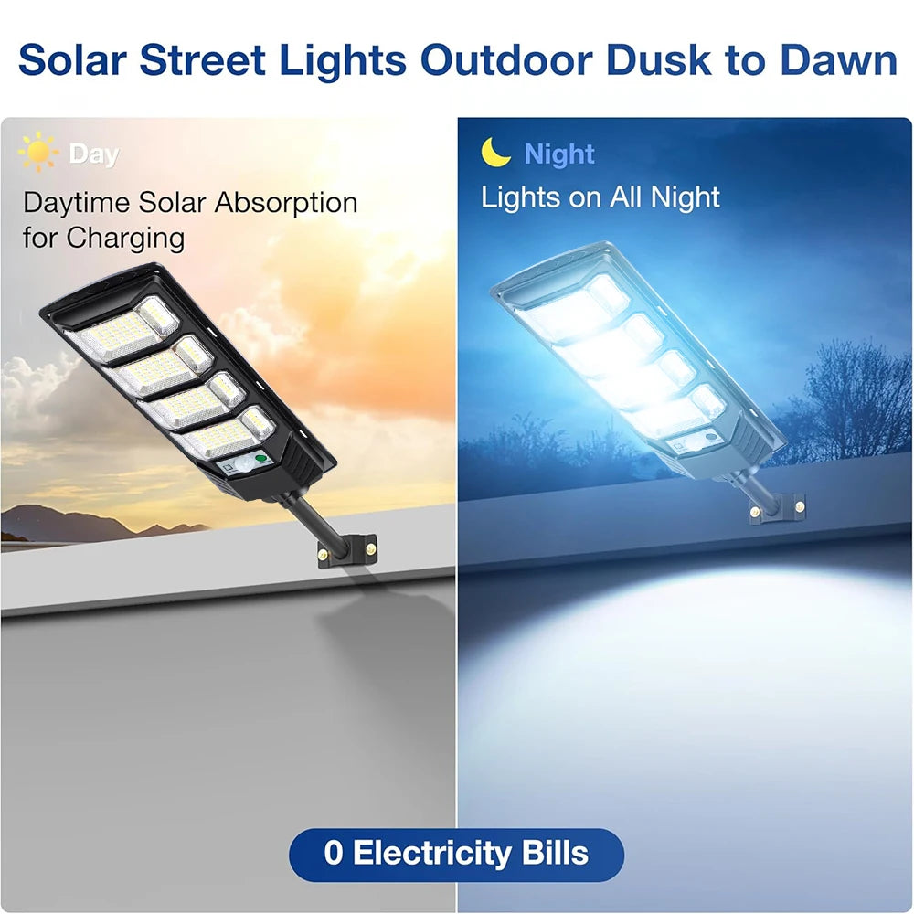 Solar Street Light 80000LM 192LED Motion Sensor Waterproof Garden Lamp