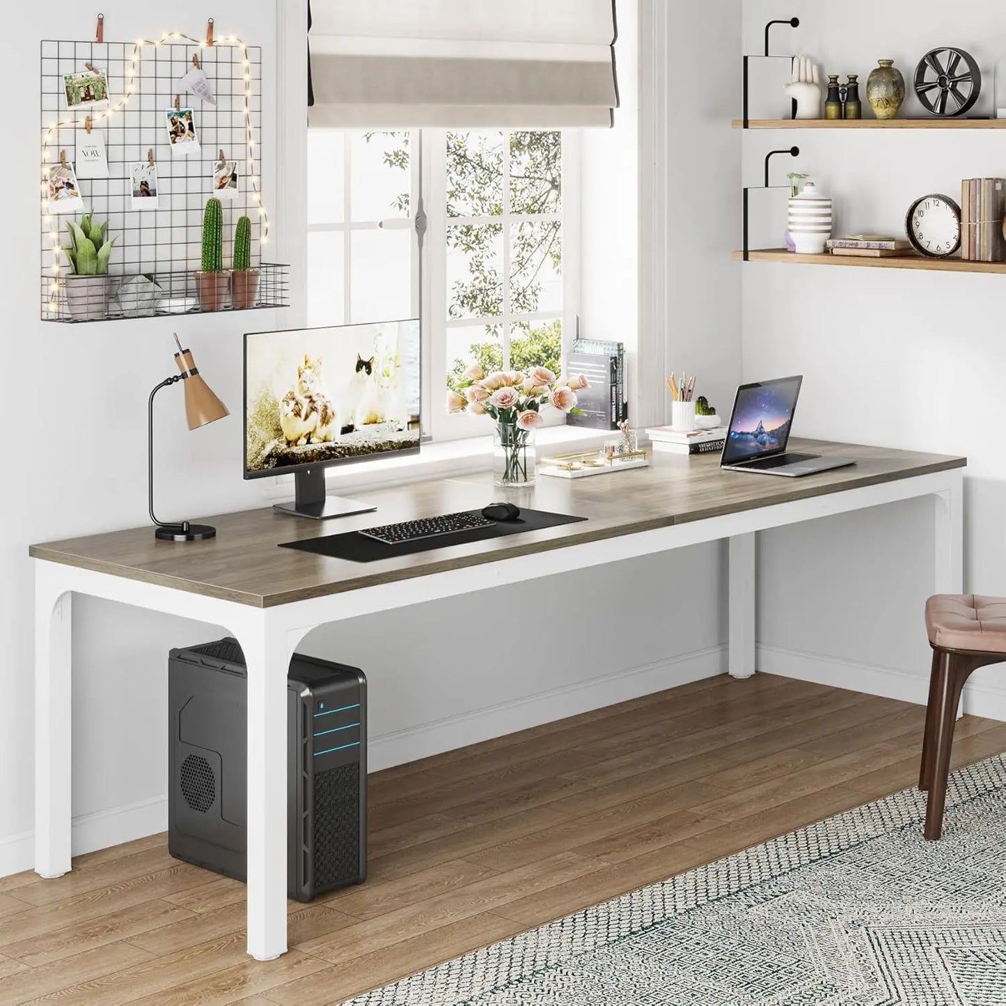 Little Tree Computer Desk For Home Office Spacious Workspace