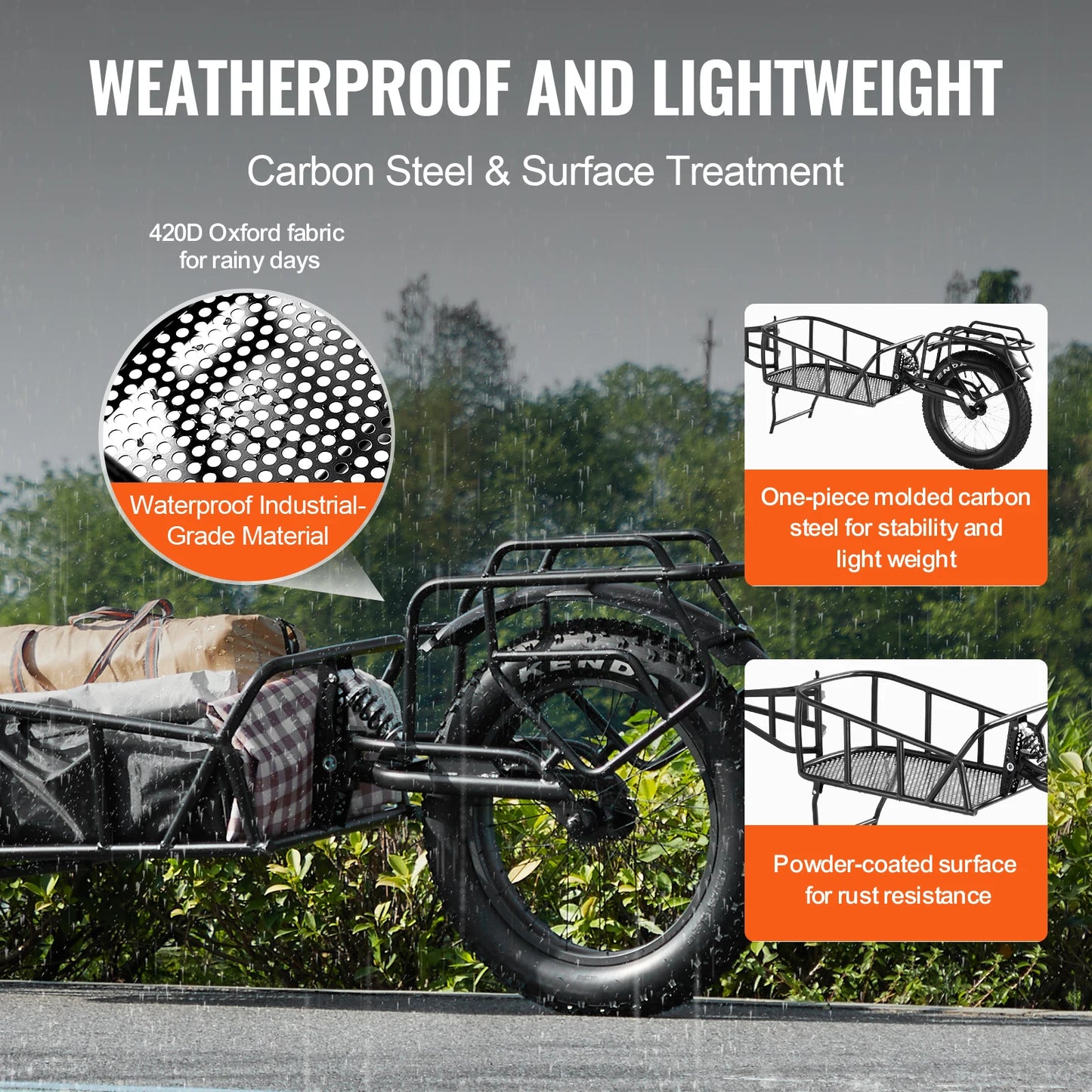 SucceBuy Heavy Duty Bike Cargo Trailer Featuring Rear Axle Mount