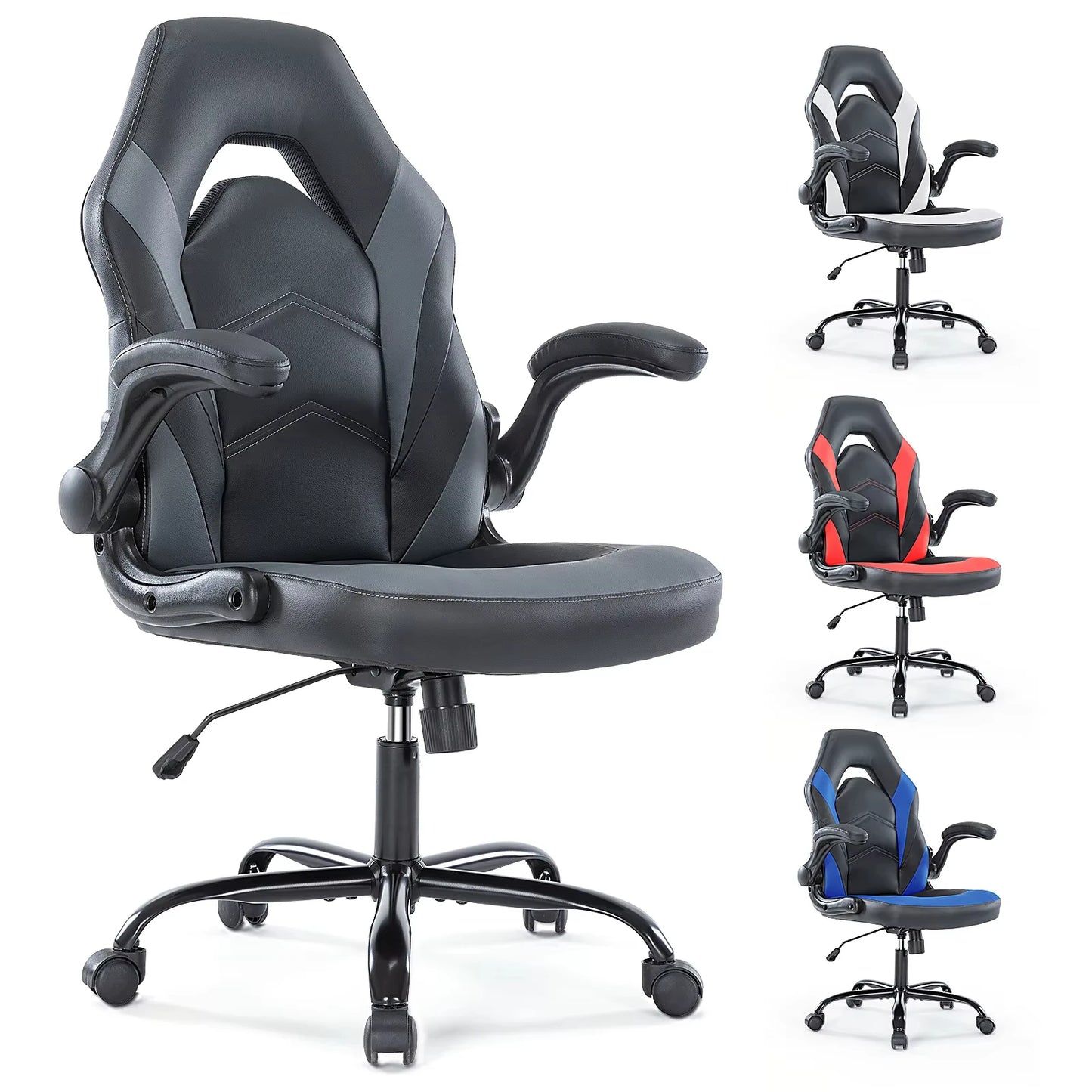 JHK Ergonomic Office Gaming Desk Chair With PU Leather Armrests