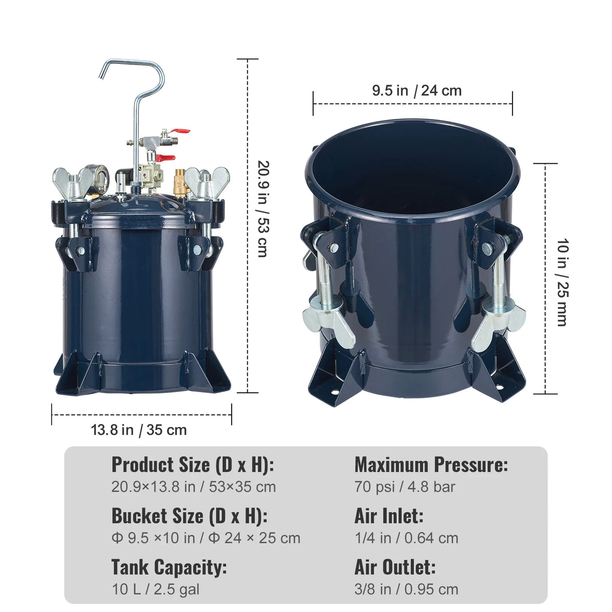 SucceBuy Spray Paint Pressure Pot Tank For Professional Applications