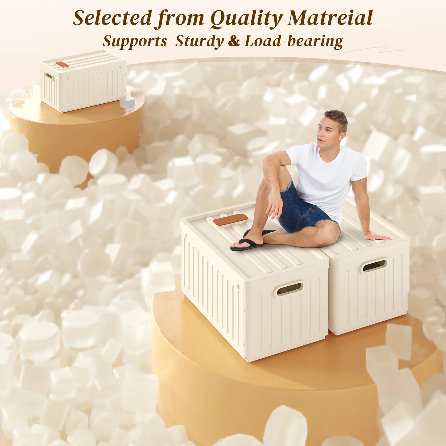 Heavy Duty Stackable Plastic Storage Trunks With Foldable Design