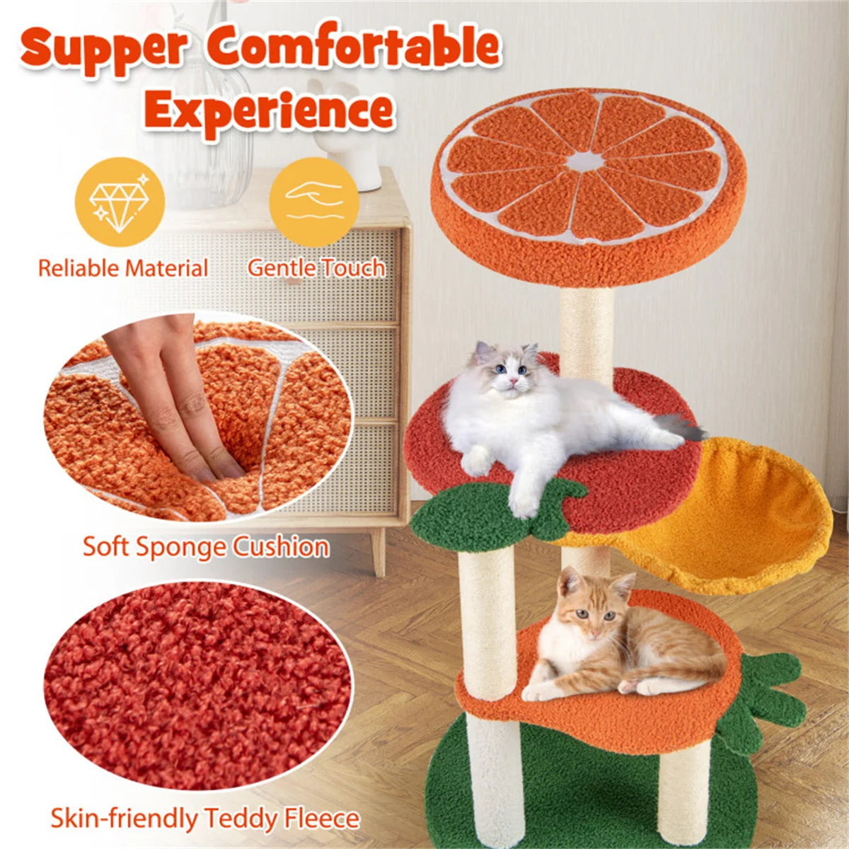 Multi-layer Cat Tree & Villa, All-in-one Play & Rest Center for Cats