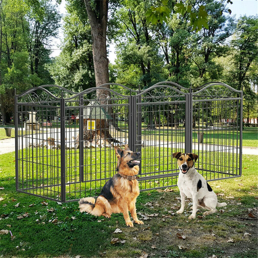 BORWART Heavy Duty Dog Playpen, 8-Panel Wire Fence With Door