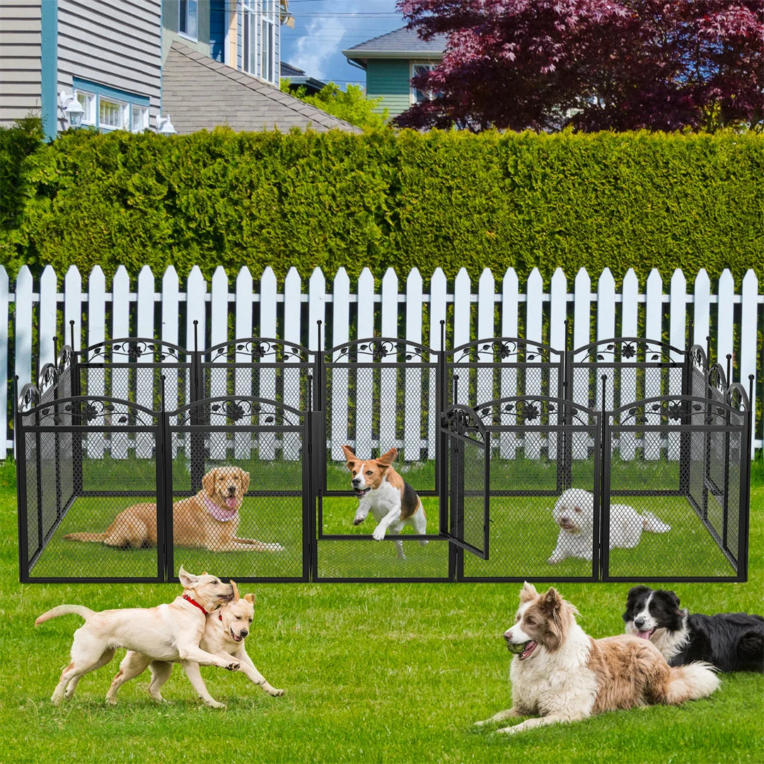 BINGOPAW 8 Panels Heavy Duty Dog Playpen Indoor Outdoor Use