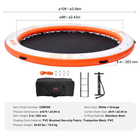 SucceBuy Inflatable Floating Dock Platform For Water Fun