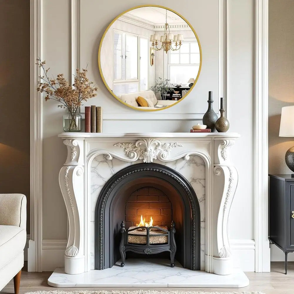 Round Vanity Mirror With Tempered Glass For Wall Mounting