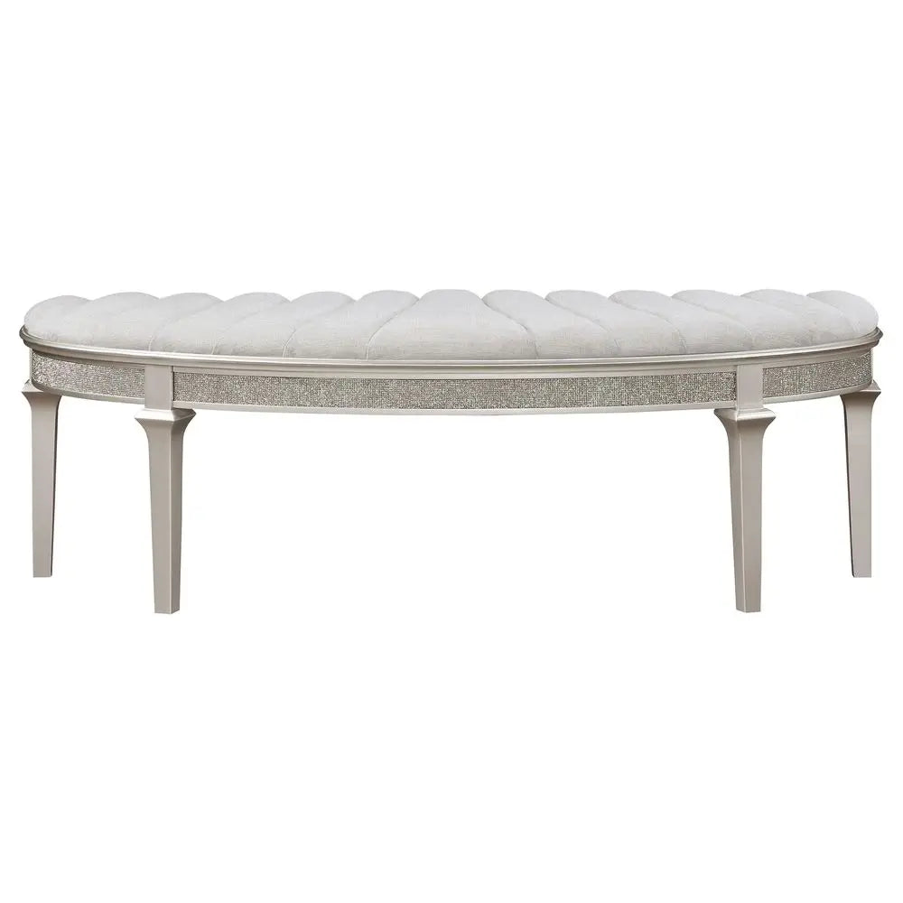 Home OffWhite Multicolor Handmade Upholstered Bench for Bedroom End of Bed Modern Accent Bench for Living Room, or Entryway Sea