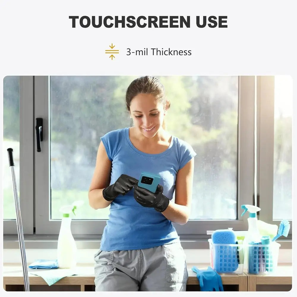 Disposable Latex Gloves Free & Powder Free, Ideal for Cleaning, Cooking, Food Prep