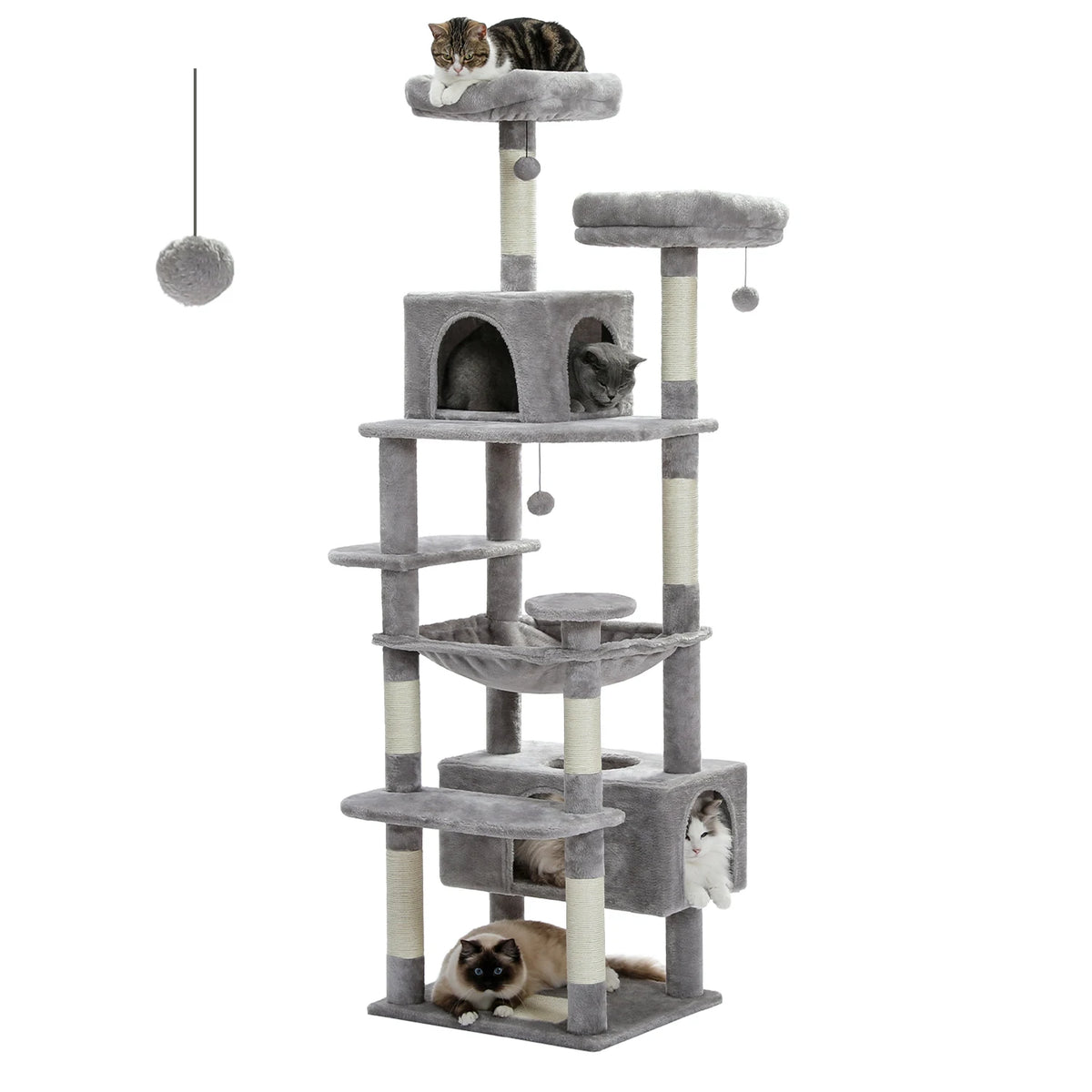PAWZ Road Indoor Cat Tree With Sisal Posts Hammocks And Condos