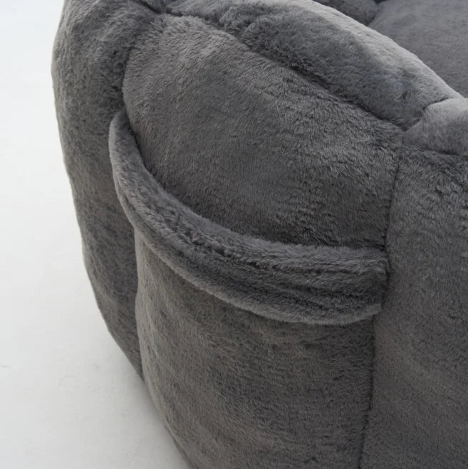 Cloud Petal Lounge Chair, Artificial Rabbit Velvet Cozy Accent Seat