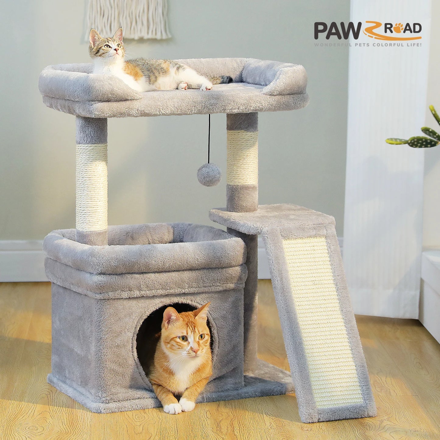 Pawz Road Three Tier Cat Tree With Sisal Scratching Post