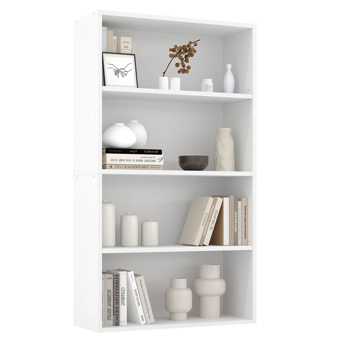 JHK Modern Wooden Bookcase Open Floor Standing Storage Unit
