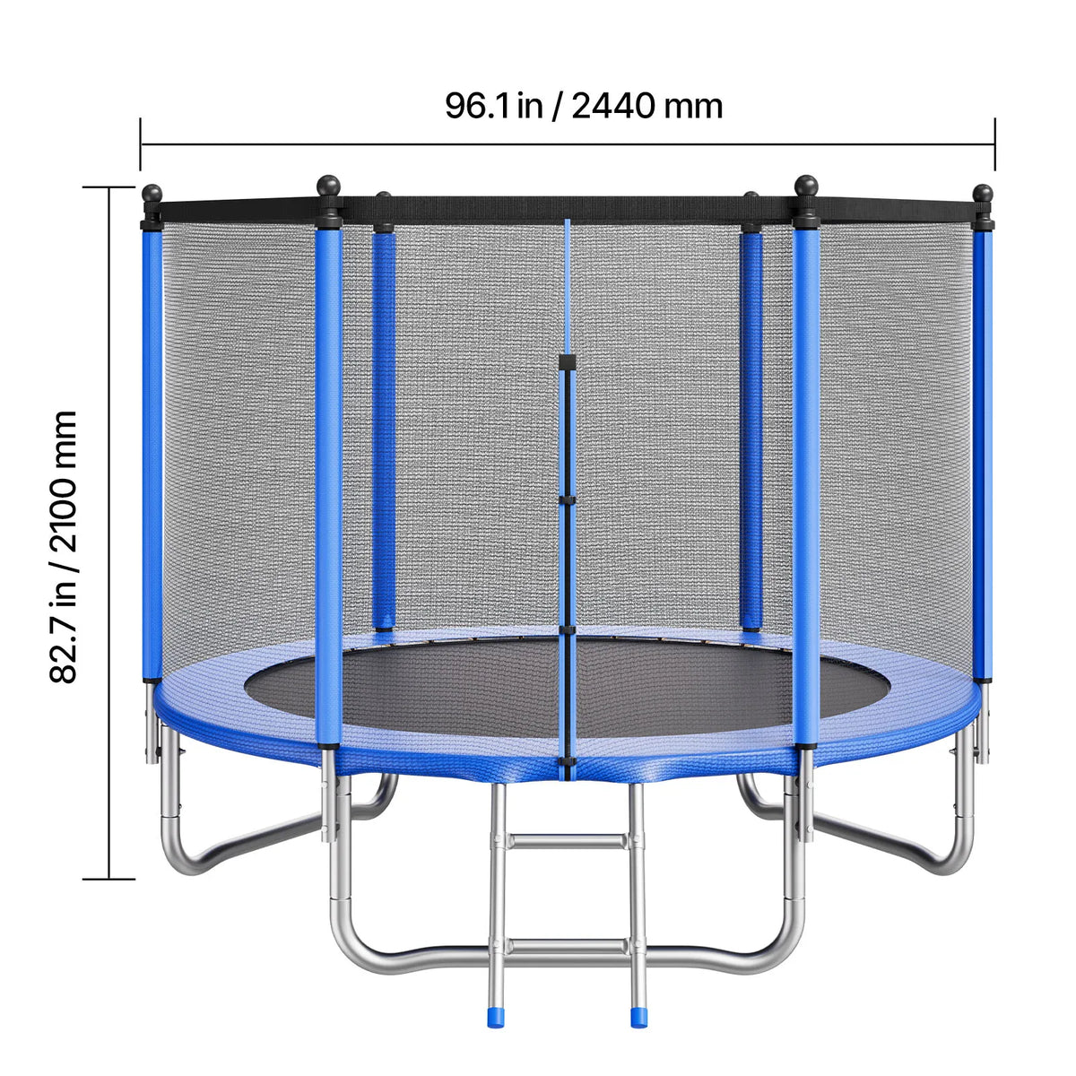SucceBuy Outdoor Trampoline 8/10/12/14/15/16FT Round  Trampoline with Enclosure Net Anti-Rust Backyard Trampolines for Kid Adult