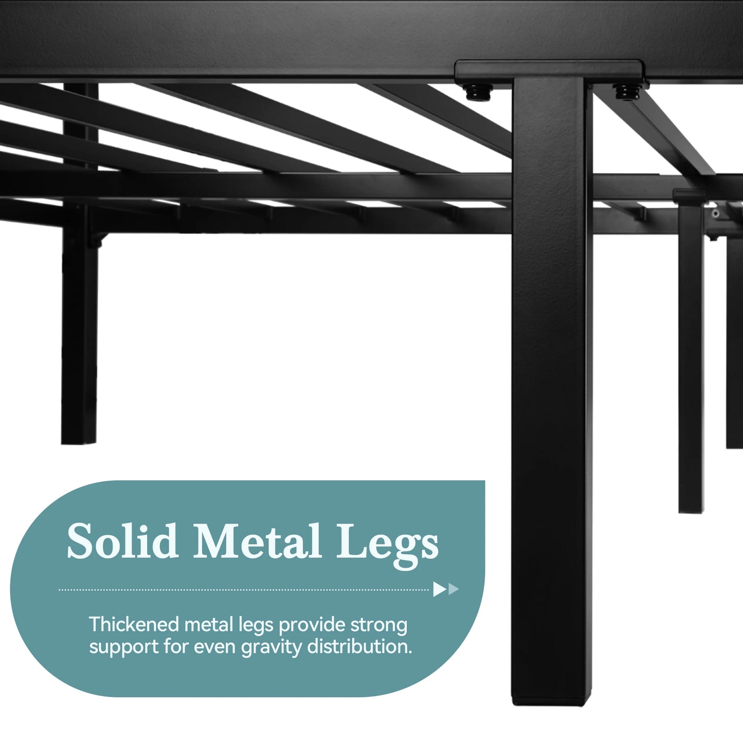 HOOMIC 4-Poster Metal Canopy Bed Frame with Built-In Headboard