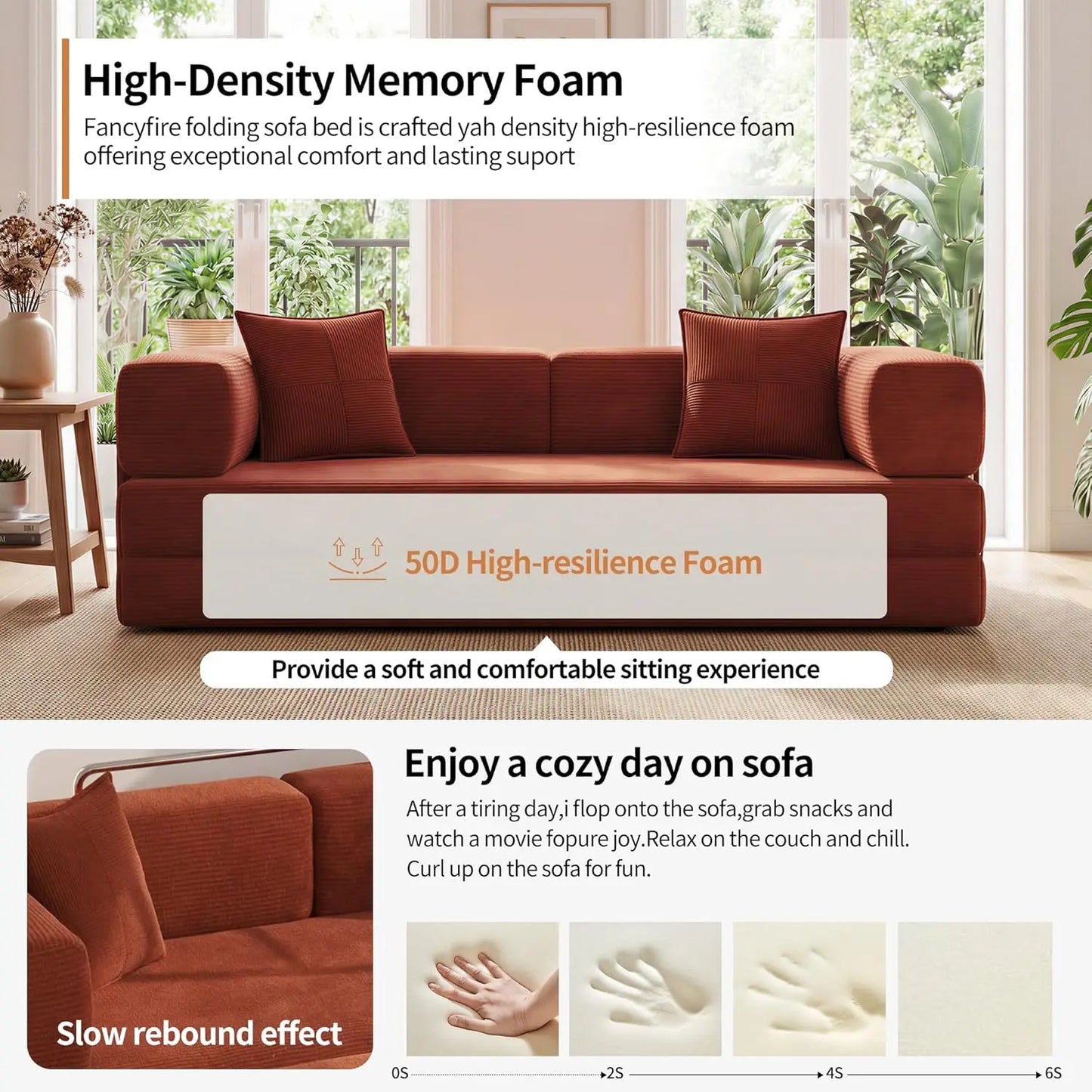 78.8" Convertible Sofa Bed with Armrest Pillow, 4-in-1 Sleeper Couch Bed for Livingroom, Modular Corduroy Boneless, Customized