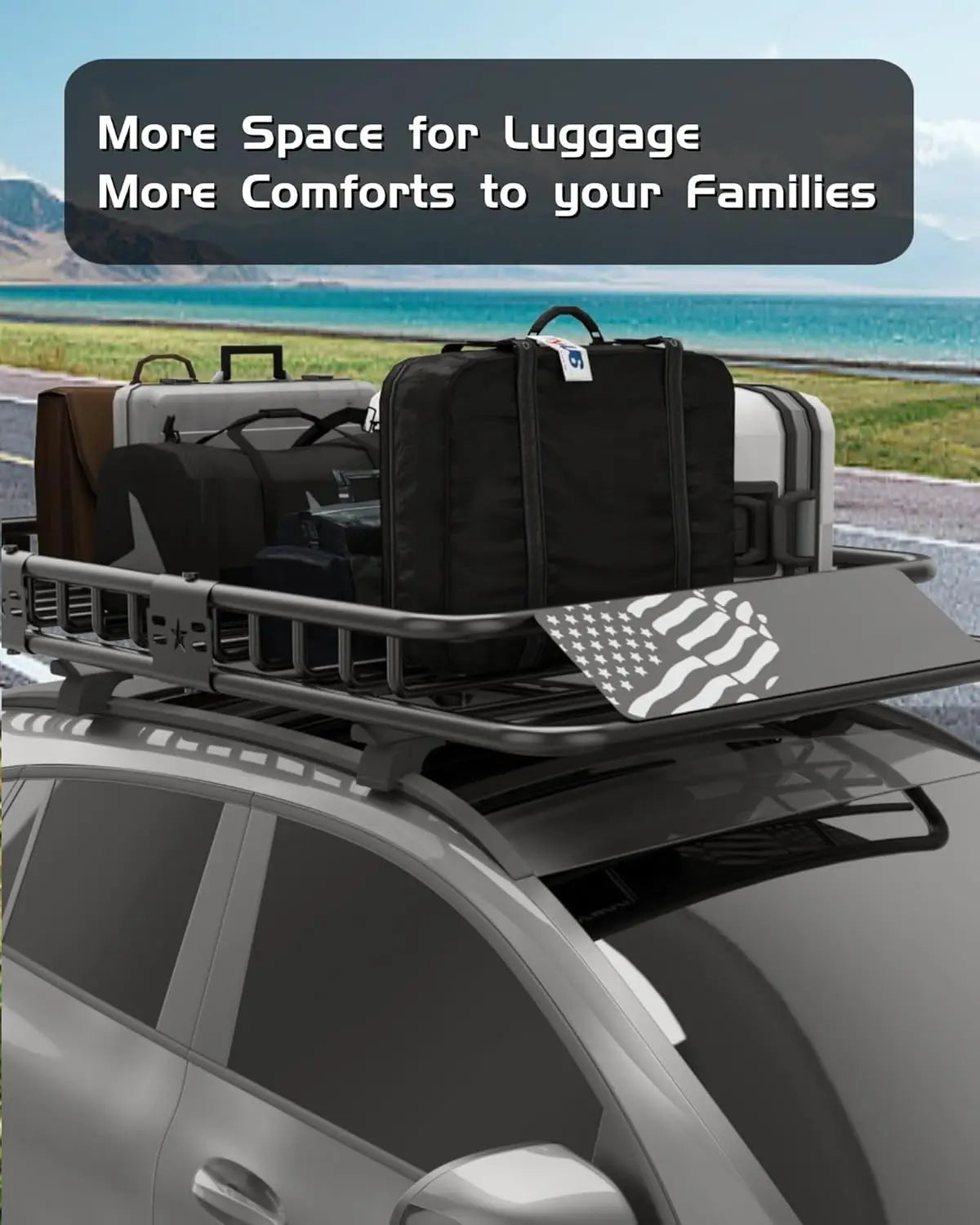 HiMISS Roof Rack Basket Universal Carrier 200 Lbs Capacity