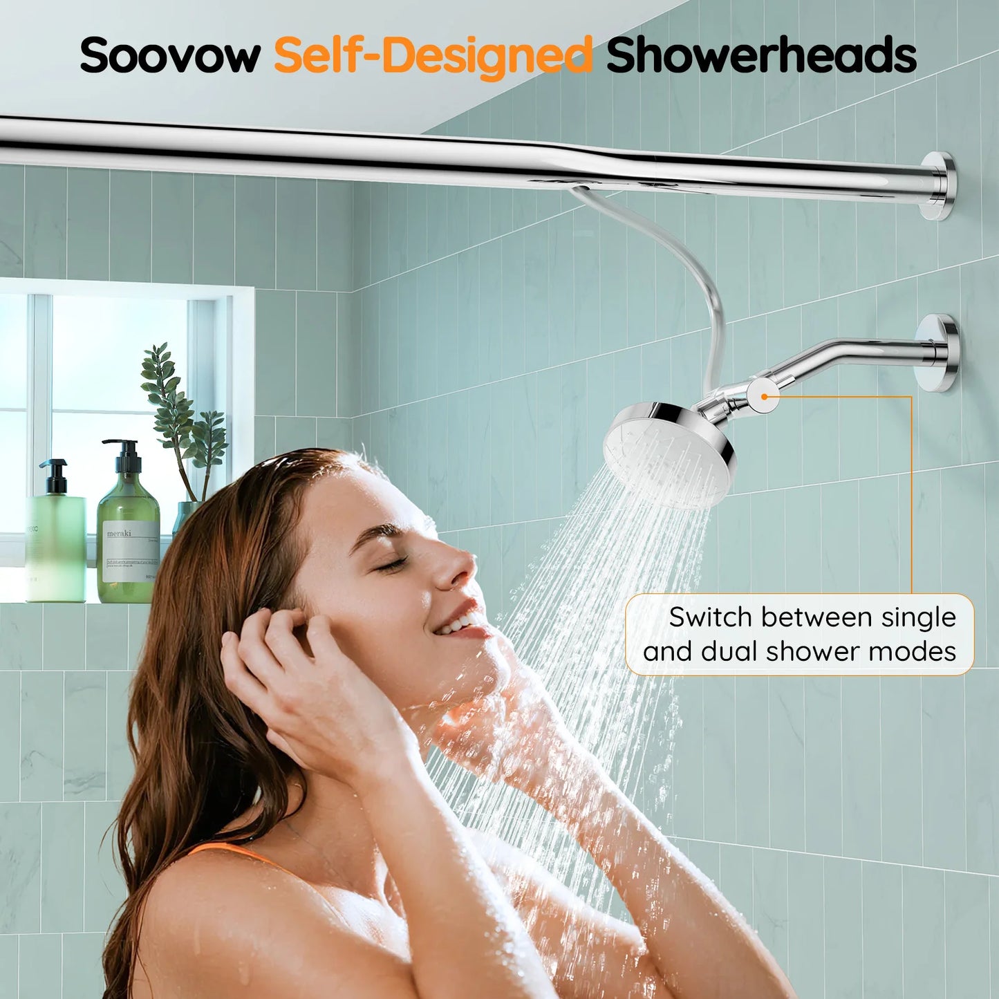 Tandem Shower Head For Couples Dual Shower System For Two